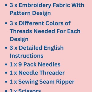 3 Set Schmetterling Embroidery Kit für Anfänger mit Anweisungen, einfache Embroidery Starter Kit, moderne Embroidery kit, Schmetterling Embroidery Kit Bild 5