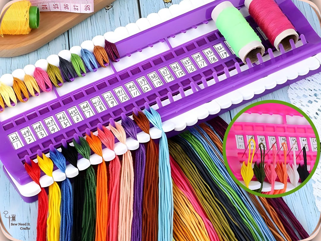 Embroidery Thread Organizer 30/50 Slots With Replaceable Number Cards ...