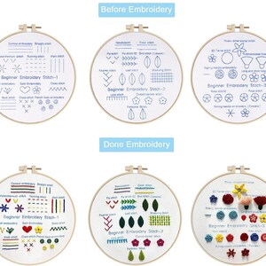 3 Set Beginner Embroidery Kit, Embroidery Starter Kit, Modern Embroidery kit, Learn Embroidery, Hand Embroidery Kit Beginner, Needlepoint image 3