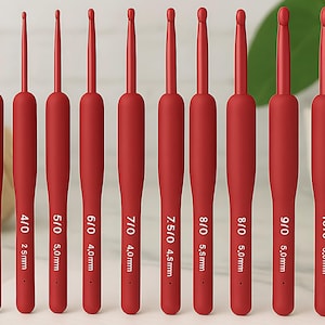 9 Pcs Ergonomic Crochet Hook Set, Soft Grip Crochet Hooks for Crocheters, Crochet Tools, Crochet Accessories, Craft Supplies, Crochet Gifts