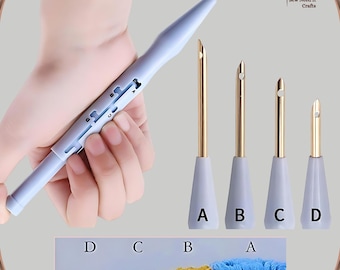 Adjustable Punch Needle Tool & Needle Threader, Punch Needles, Embroidery Punch Needle, Punch Needle kit, Rug Hooking, Punch Needle Pillow