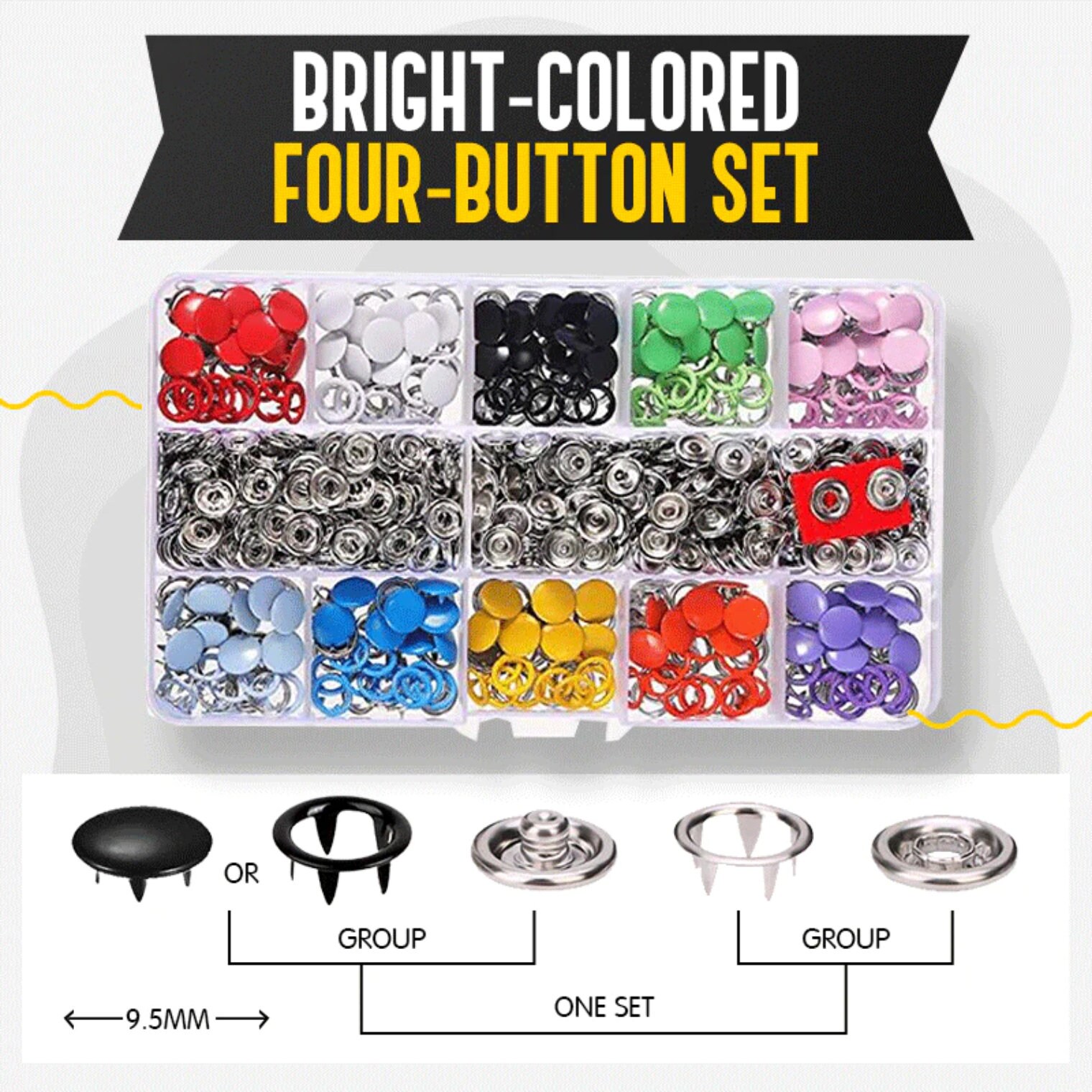 Complete Snap Button Fastener Kit DIY 100 Pieces Metal Etsy