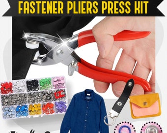 Komplettes Druckknopfverschluss-Kit DIY 100 Stück Metallknöpfe, Druckknöpfe mit Zange Einfache Installation Kleidung Taschen Leder Nähen Handwerk