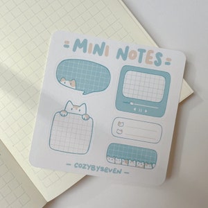 Mini Cat Notes Planner Sticker Sheet | Bullet Journal Stickers | Cute Stickers | Scrapbook Stickers