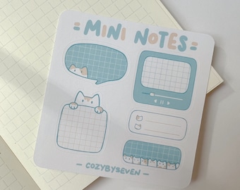 Mini Cat Notes Planner Sticker Sheet | Bullet Journal Stickers | Cute Stickers | Scrapbook Stickers