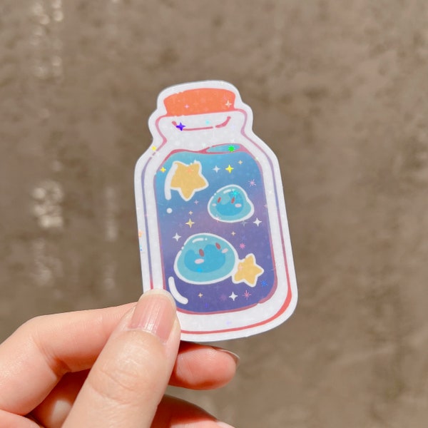 Bottled Cosmic Jelly Vinyl Sticker | Cute Sticker | Water Bottle Sticker | Laptop Sticker | Holographic Sticker