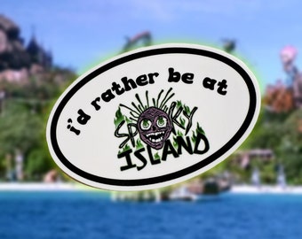 I'd Rather Be At Spooky Island Sticker