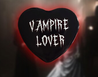 Vampire Lover Heart Button