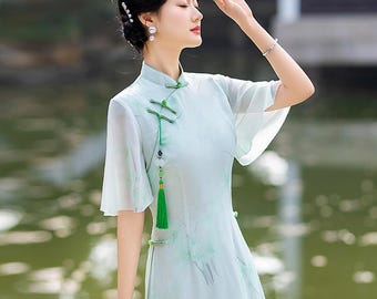 Ao Dai Dress, S-4XL, Cheongsam, Modern Qipao, Summer Qipao