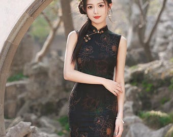 Sleeveless Qipao, Traditional Chinese Dress, Modern Cheongsam