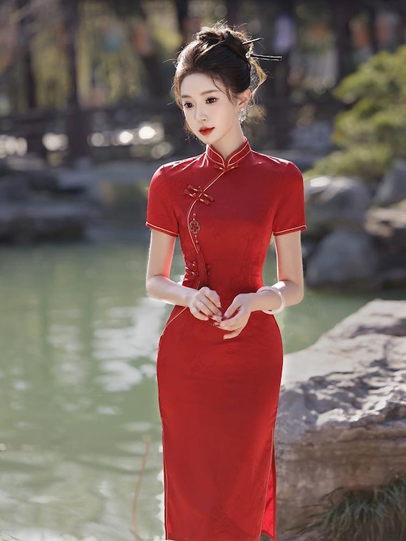 short red cheongsam dress Amazon.com: REDBMX Summer Short Cheongsam Dress Chinese Style Slim Vintage Vestido Qipao Dresses : Clothing, Shoes & Jewelry