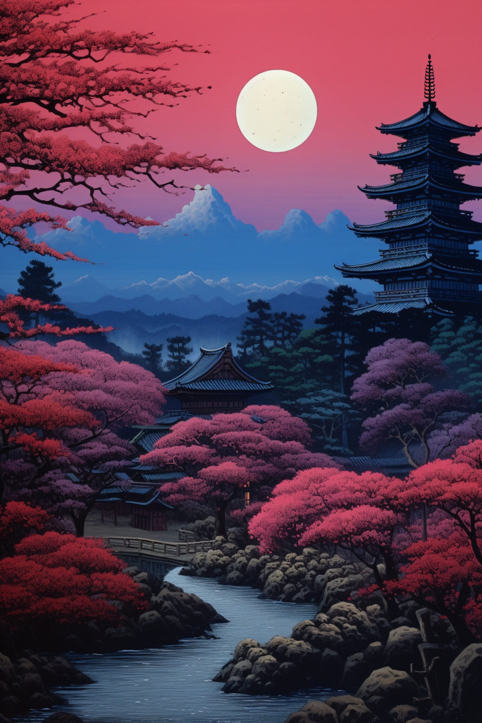 Japanese Wall Art Ukiyoe Printable Wall Art Set of 10 Prints Anime