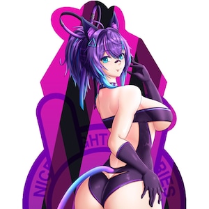 Projekt Melody Die Cut Sticker - Neon Cat Girl