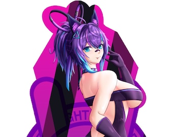 Projekt Melody Die Cut Sticker - Neon Cat Girl