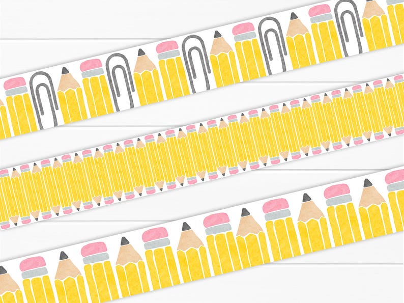 Pencil Bulletin Border - Vibrant Pencil Bulletin Board Strip - Wall and ...