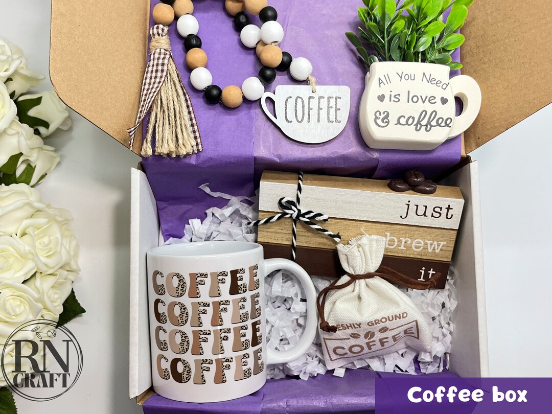Coffee Lover Gift Box Coffee Tiered Tray Decor Coffee Bar Decor Mug ...