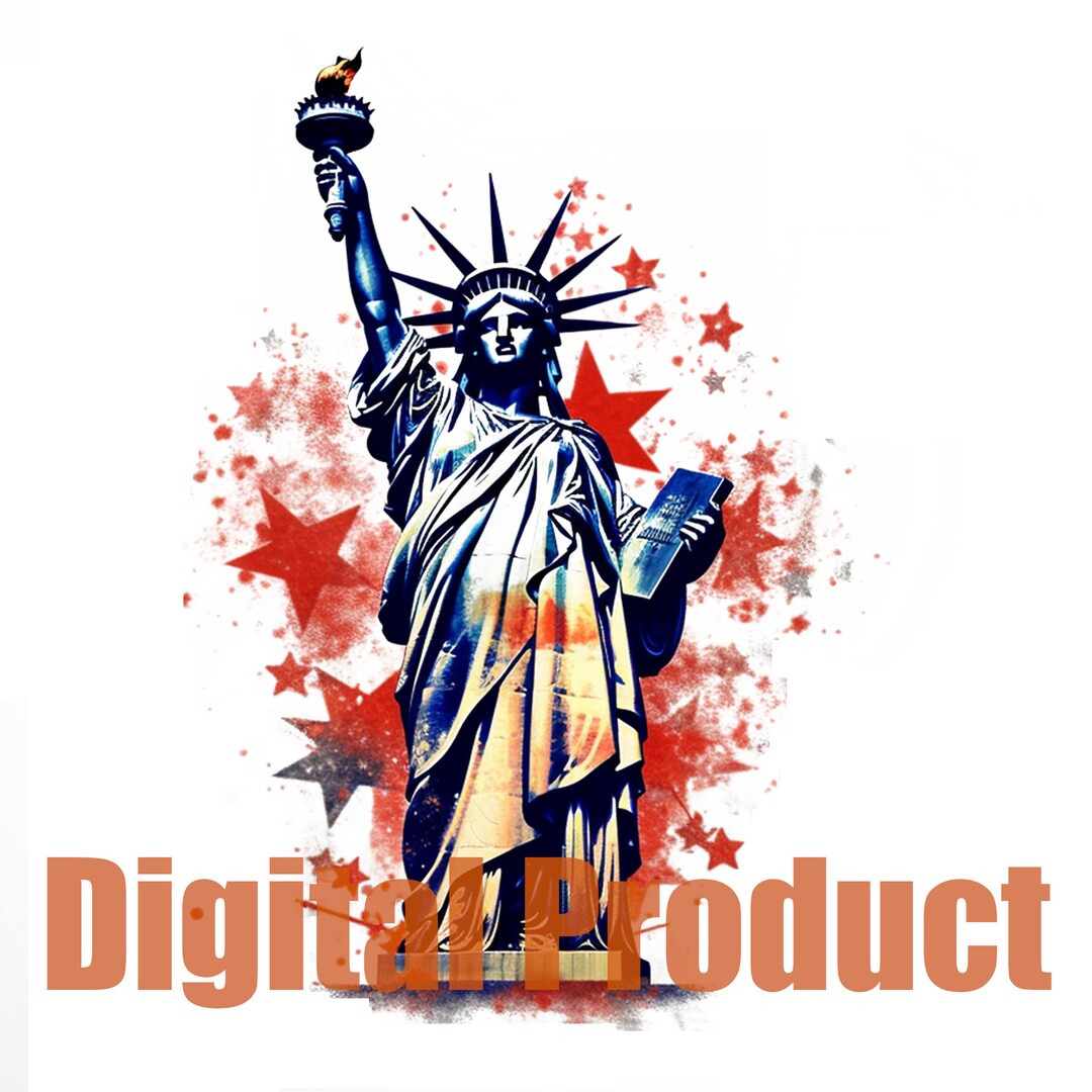 Statue of Liberty Design Independence Day Patriotic Art Etsy