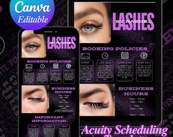 Acuity Scheduling Template, Acuity Scheduling Hair Stylist Branding, Lash Tech Website, Nail Tech, Braider, Makeup Art, Canva Templates
