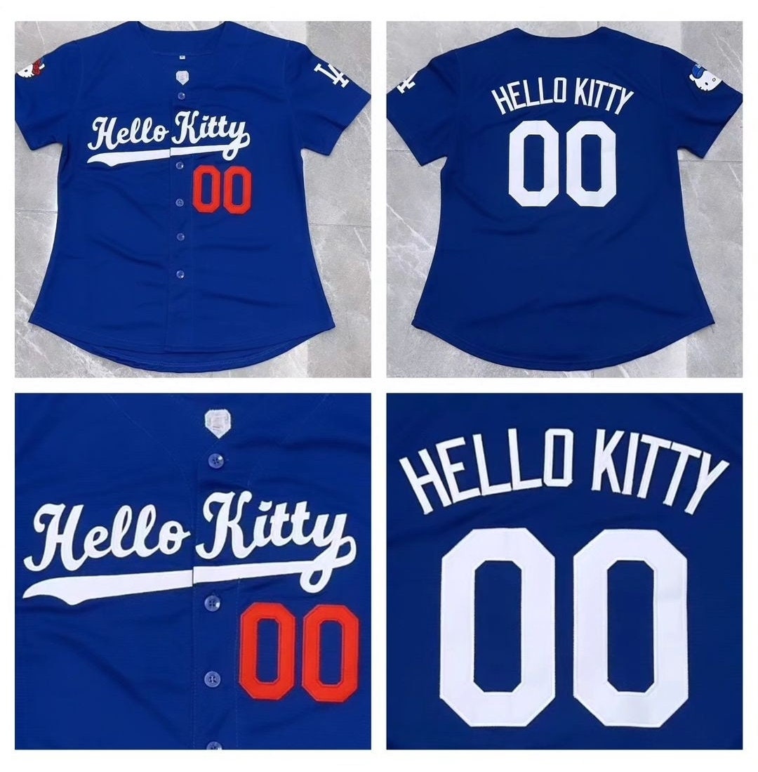【Ｌ】 Hello Kitty LA Dodgers Tシャツ レア Dodgers Hello Kitty T-shirt, LA Baseball Shirt, Cute Sports