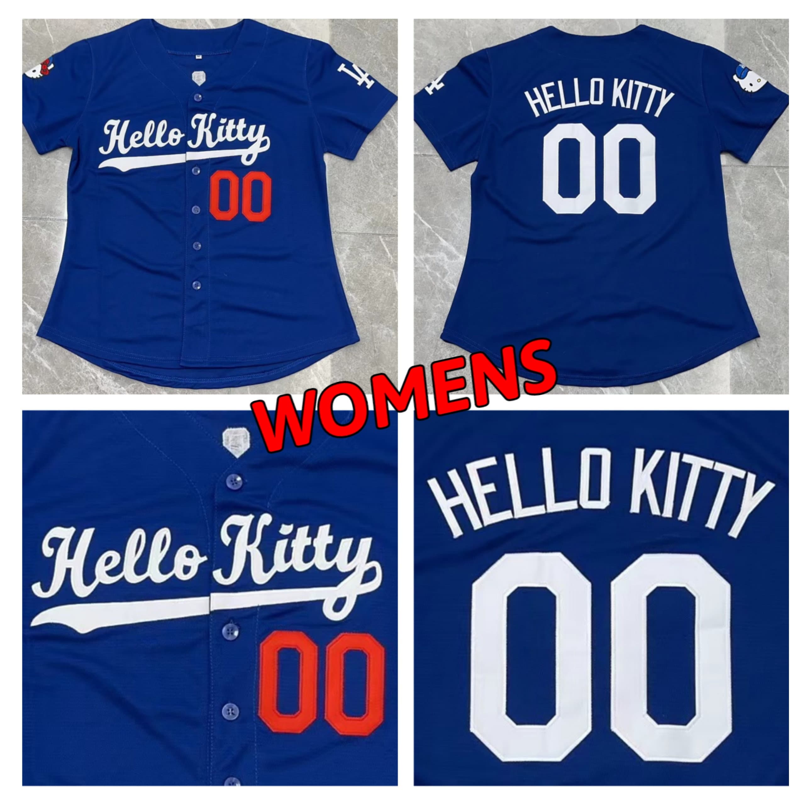 Los Angeles Dodgers Baseball Jersey MLB Hello Kitty Custom Name