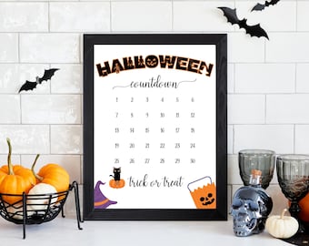 Halloween Countdown Calendar | Spooky Kids Decor (Digital Download)