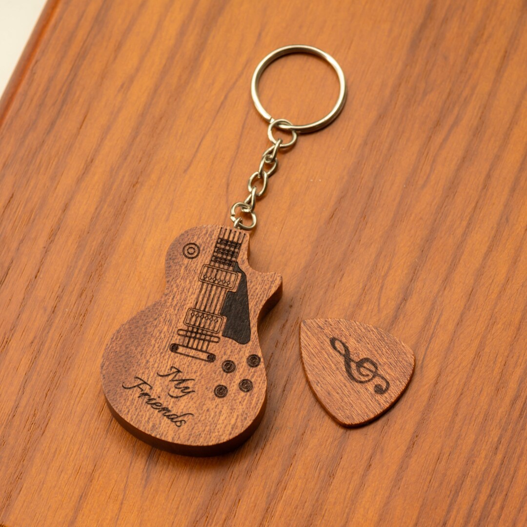 Personalized Guitar Pick Key Chain Engraved Guitar Pick Key Etsy