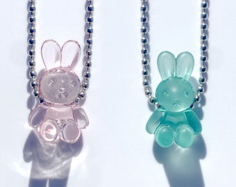 Miffy Necklace - Stainless steel ball chain with acrylic Miffy Pendant