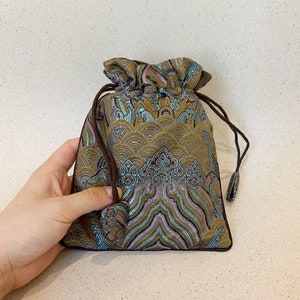 Tarot deck pouch bag, tarot embroidered pouch bag for tarot cards, tarot gift, oracle bag, oracle deck drawstring pouch for oracle cards