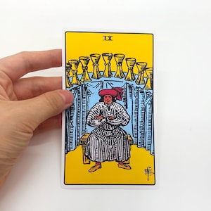 Sticker tarot « Neuf tasses » grand - Carte de lecture des arcanes mineurs Rider-Waite, grande bouteille résistante à l'eau, bouteille pour ordinateur portable, cadeaux