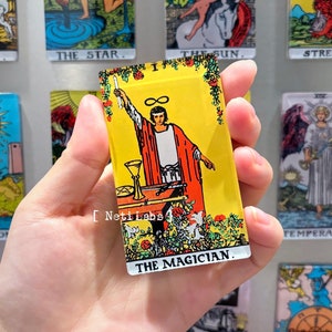 Ímãs de geladeira do Tarô Mágico, Design clássico de cartas Rider Waite, Arcanos Maiores, Decoração de geladeira para casa, Presentes magnéticos de bruxa em acrílico