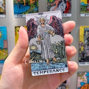 Templanza - Imanes para refrigerador con cartas del tarot, diseño clásico de Rider Waite, Arcanos mayores, decoración para el refrigerador del hogar, regalos de brujería con imanes acrílicos