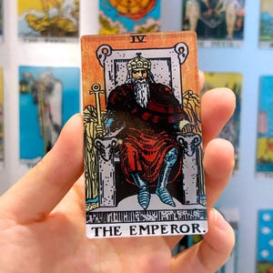 The Emperor - Tarotkaart koelkastmagneten, Rider Waite Classic Major Arcana, koelkastdecor thuis Premium acryl magnetisch heksencadeau