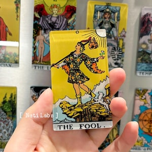 Ímãs de geladeira para cartas de tarô The Fool, design clássico Rider Waite, Arcanos Maiores, decoração para geladeira, presentes magnéticos de bruxa em acrílico premium