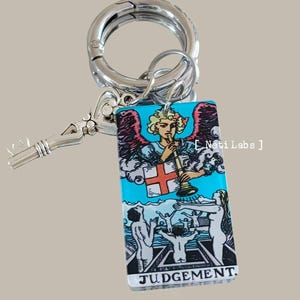 Julgamento - Chaveiro de Carta de Tarô em Acrílico, Design Clássico Rider Waite, Arcanos Maiores, Acessório de Tarô para Decoração, Chaveiro com Pingente, Presente de Bruxa