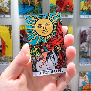 The Sun - Cartes magnétiques aimantées pour réfrigérateur, Arcanes majeurs au design classique Rider Waite, Décoration pour réfrigérateur, Cadeaux sorcières magnétiques acryliques haut de gamme