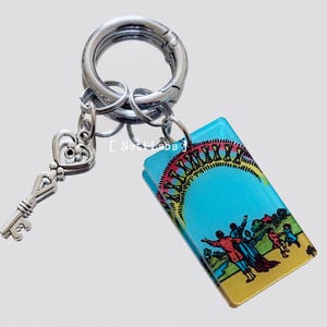 Diez de Copas - Llavero acrílico con carta del Tarot, diseño clásico de Rider Waite, accesorio decorativo para el Tarot, llavero resistente, regalo de bruja hecho a mano