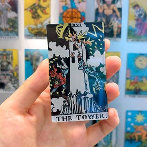 A Torre - Ímãs de geladeira para cartas de tarô, Arcanos Maiores Clássicos de Rider Waite, Decoração de geladeira para casa, Presente de bruxaria com ímãs de acrílico premium