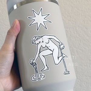 Stickers tarot THE STAR, inspirés de la carte des arcanes majeurs Rider-Waite, gros cadeau mat résistant à l'eau pour ordinateur portable, valise, gobelet, cadeau Kindle