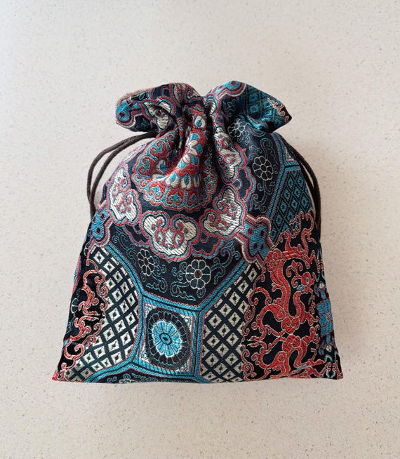 Tarot deck pouch bag, tarot embroidered pouch bag for tarot cards, tarot gift, oracle bag, oracle deck drawstring pouch for oracle cards