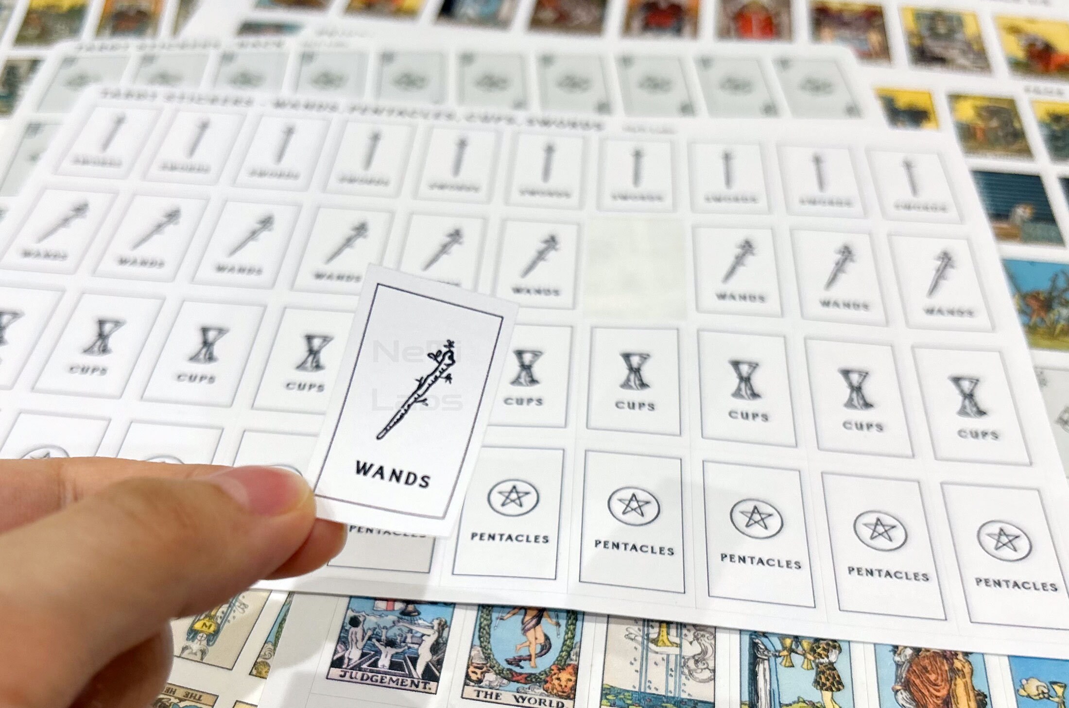 Mini Minor Stickers Small Tarot Stickers Sheet Minor Arcana - 40 Mini Rider Waite Inspired ...