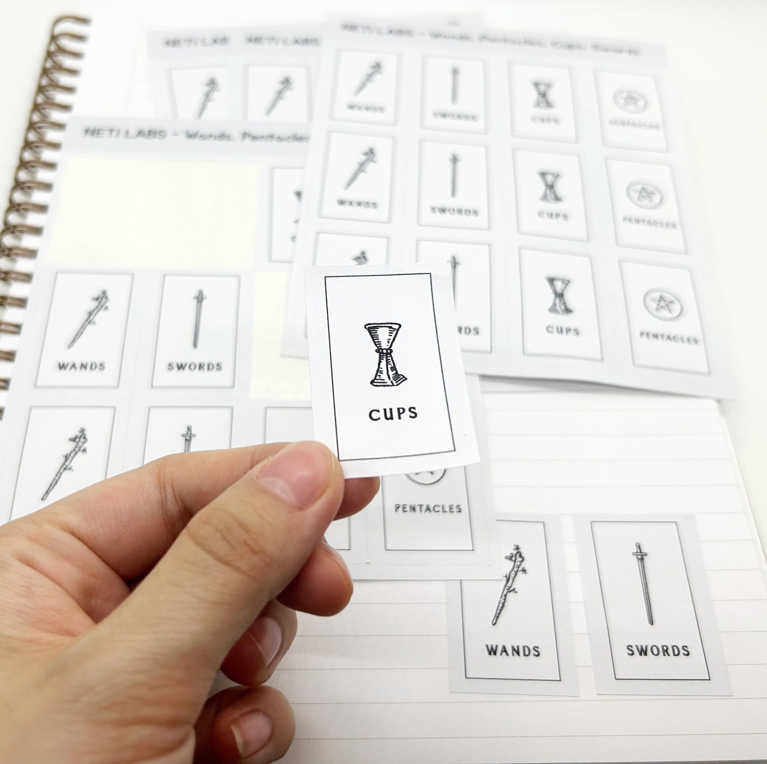 Mini Minor Stickers Small Tarot Minor Arcana Stickers - 24 Mini Rider Waite Inspired, 6 X ...