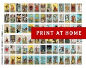 Printable Tarot Stickers small, Rider Waite, PDF PNG JPG digital, Tarot journaling, vibrate color, miniature letter size, full deck 78 cards