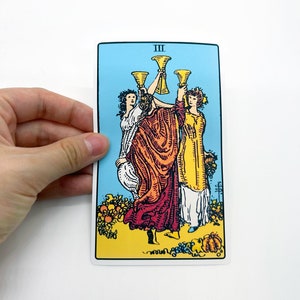 Tarot Aufkleber Groß - Rider-Waite Minor Arcana Legekarte, große wasserdichte Flasche Laptop Flasche Koffer Geschenke