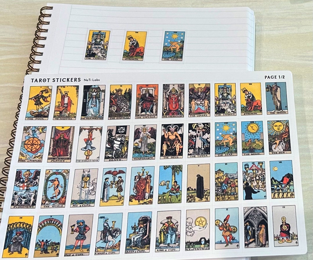 Small Tarot Card Stickers - Rider Waite 78 Mini Card Full Tarot Deck ...