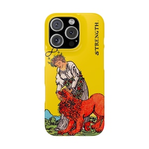 Funda para teléfono con diseño de Tarot de la Fuerza: accesorio de brujería, funda protectora delgada con diseño de Tigre, arcano espiritual, místico y místico, ideal para amantes del Tarot.