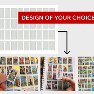 Maak je eigen Tarot- of orakelkaart kleine stickers - stickervellen op maat voor planner-journaling van dagelijkse trekkingen, gepersonaliseerde kaartspelafbeelding