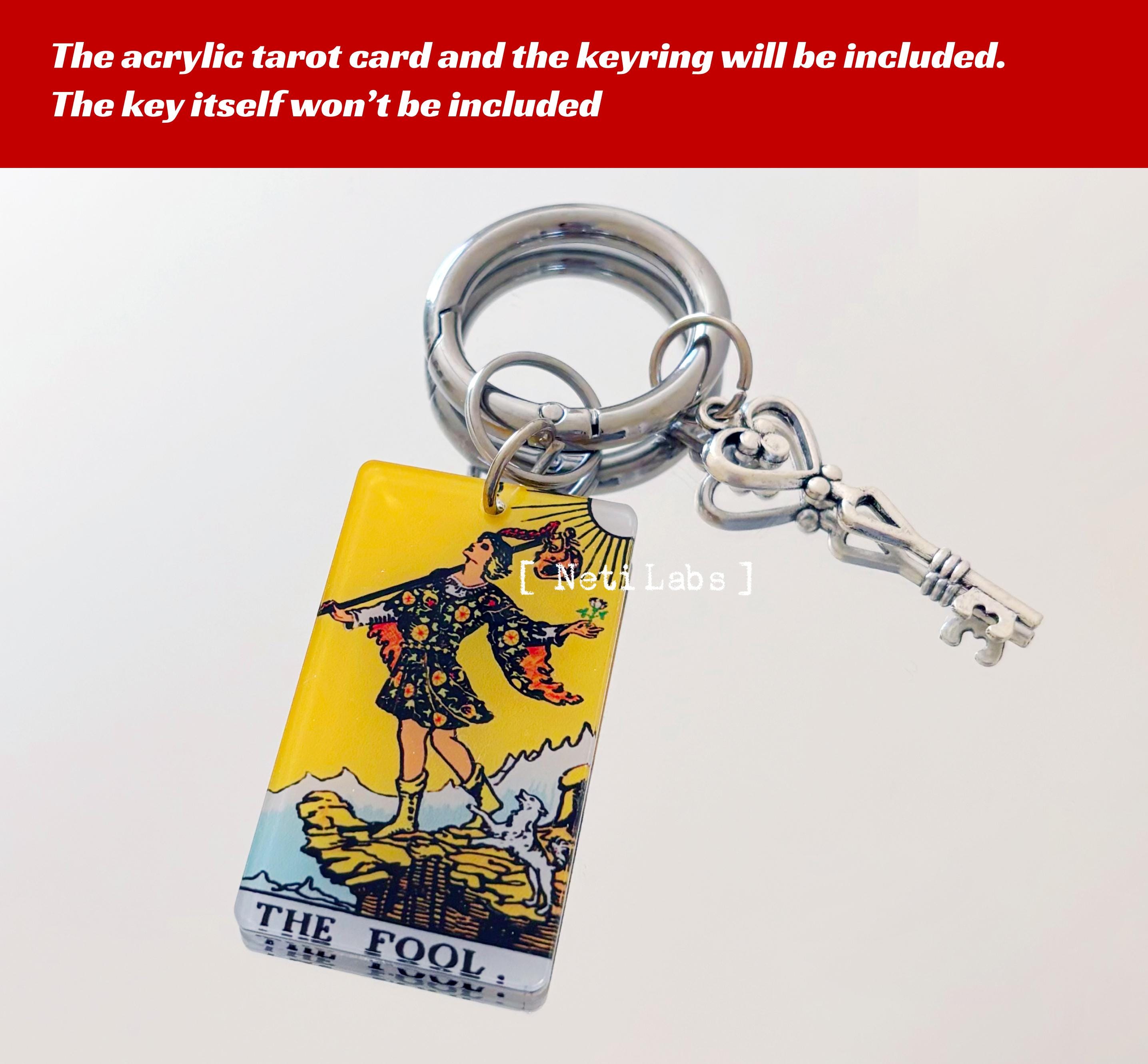 The Fool - Tarot Card Keychain Acrylic, Rider Waite Classic Design