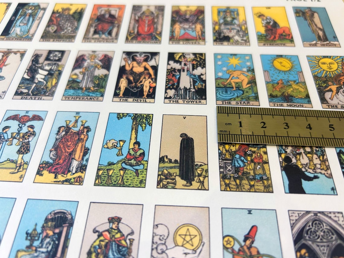 Printable Tarot Stickers Medium, Rider Waite, PDF PNG JPG Digital ...