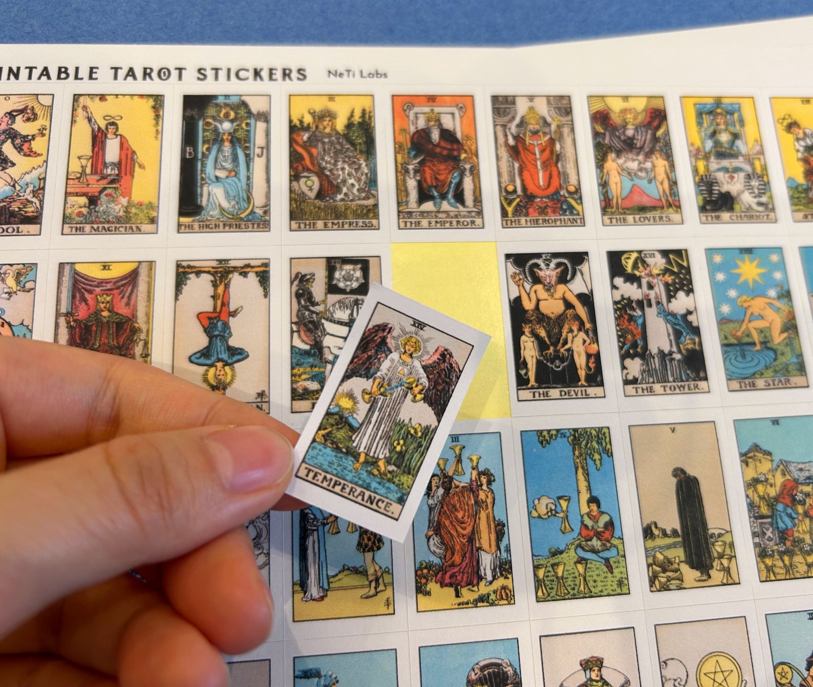 Small Tarot Card Stickers - Rider Waite 78 Card Full Tarot Deck + 2 ...