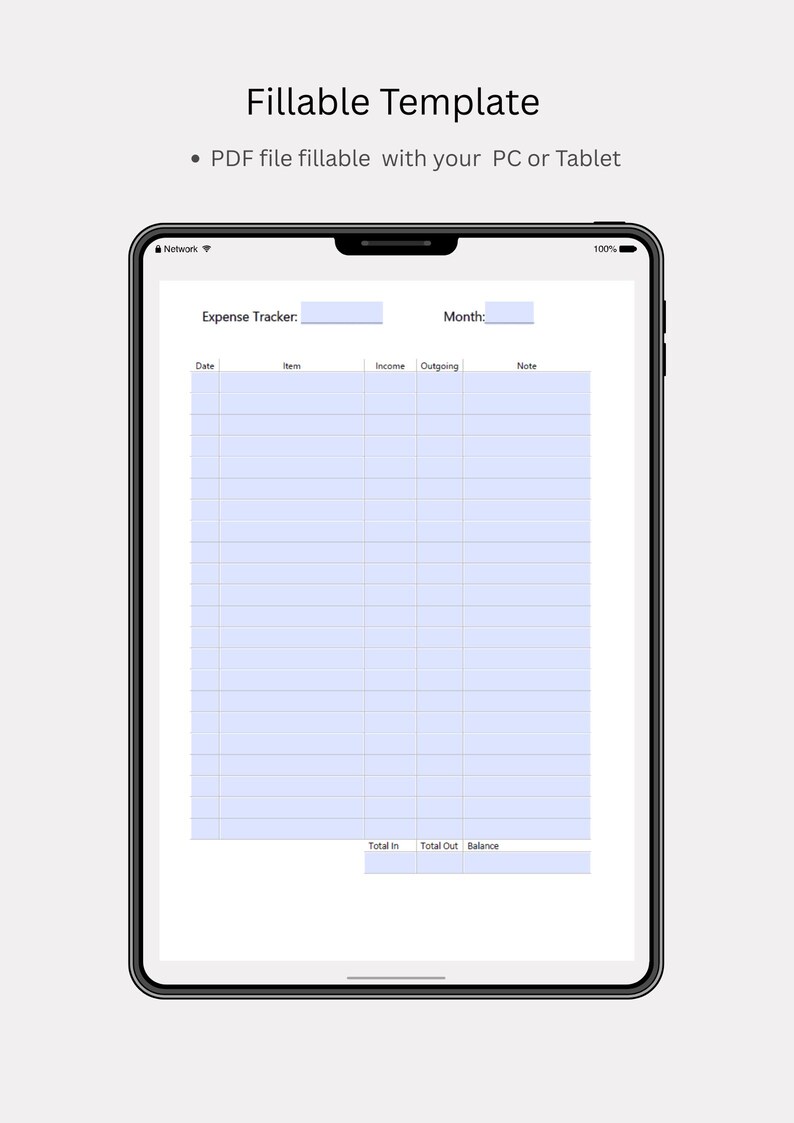 Expense Tracker Printable & Fillable PDF – Budget Planner - Money ...